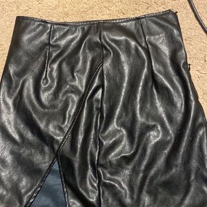 black skirt super cute. leather